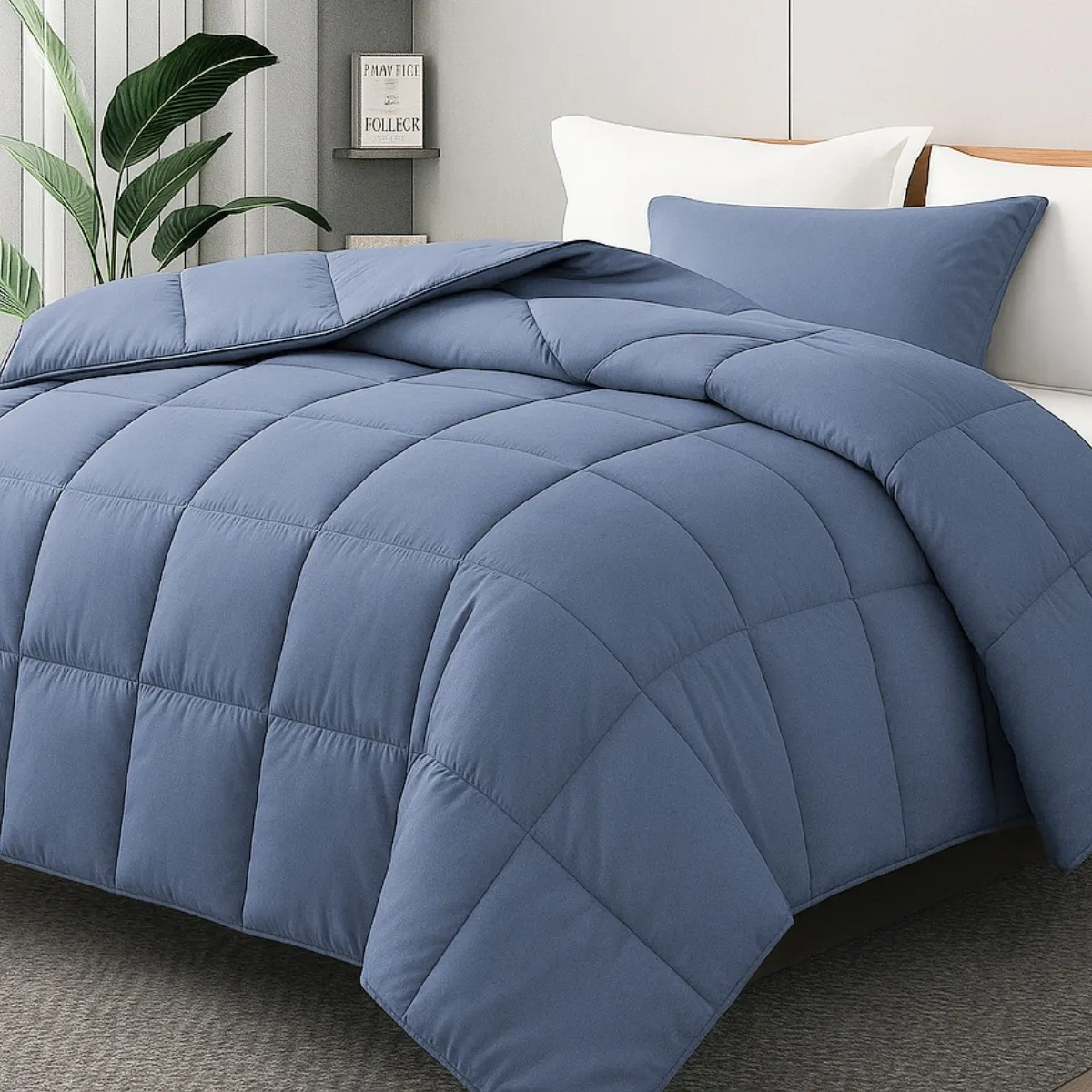 Edredom Casal Plush Dupla Face Cinza Premium